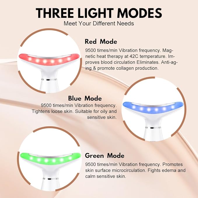 LED Face & Neck Wrinkle Massager | Advanced Anti-Aging Device