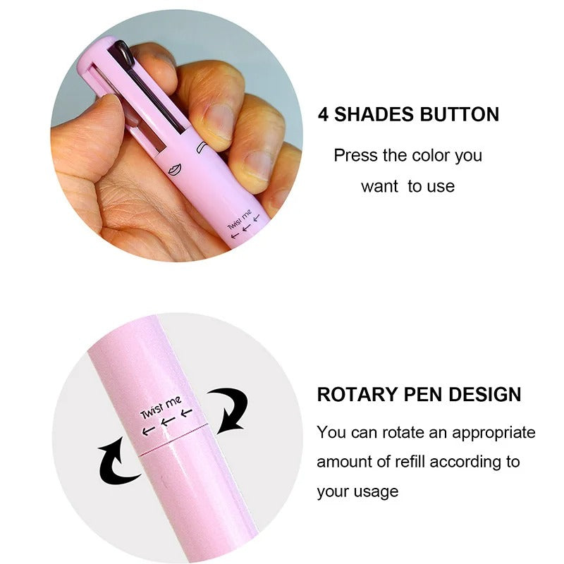 4in1 Makeup Pen Highlighter EyeLiner Eyebrow Pencil LipLiner Waterproof Travel Gift for Girl